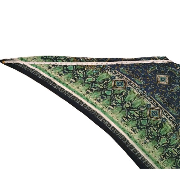 Dana Buchman Sz Large Overlay Kaftan Poncho Style Green Print - Picture 8 of 8